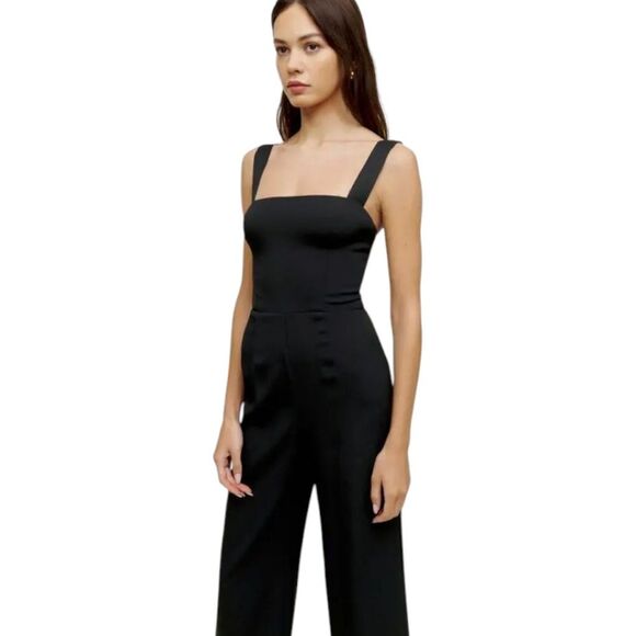 Reformation Black Wide Leg Jumpsuit Romper Xs - Picture 11 of 11